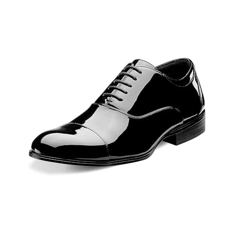 STACY ADAMS mens Gala oxfords shoes, Black Patent, 13 Wide US Cover