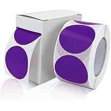 Round Stickers Purple 1.5 Inch Circle Labels with Dispenser Box Color Coding Dot Sticker Waterproof Removable Roll of 500 PCS