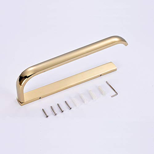 Leyden Gold Towel Ring Bathroom Polished Brass Hand Towel Holder Rack Wall Mounted Golden Bathroom Accessories Half Open Towel Rail - Thumbnail 3