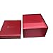 Imagen de ROUREOX Caja Regalo Reloj Mujer Cofre Cuadrado Rojo Diseño Elegante Soporte Protector Regalo Aniversario Boda para Cartier Red Box