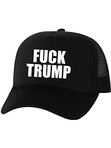 Fuck Trump Truckers Mesh Snapback hat in Black - One Size