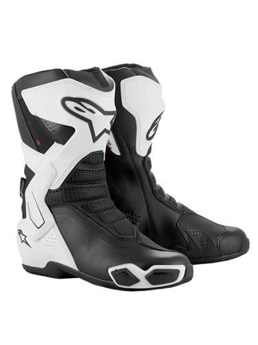 Stella SMX-6 v3 Drystar Women’s Motorcycle Boots, CE Certified Waterproof Touring Gear, Advanced Protection, Ergonomic Fit, Durable All-Weather Design, 40, White/Black