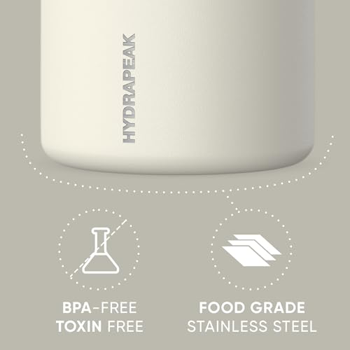 Image of Hydrapeak 25oz Stainless Steel Vacuum Insulated Food Jar for Hot Food and Cold Food, Wide Mouth Leak-Proof Soup Jar for Adults, 10 Hours Hot and 16 Hours Cold (Ivory)
