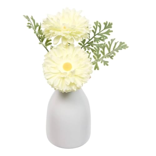 Atmosphera - Composition Florale Artificielle Bina H19 cm avec Pot en Grès - Modèle a