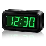 KWANWA Alarm Clock, Wall Clock, 1.2inch LED Digital Clock, Adjustable Brightness, Dim Night Model, 1
