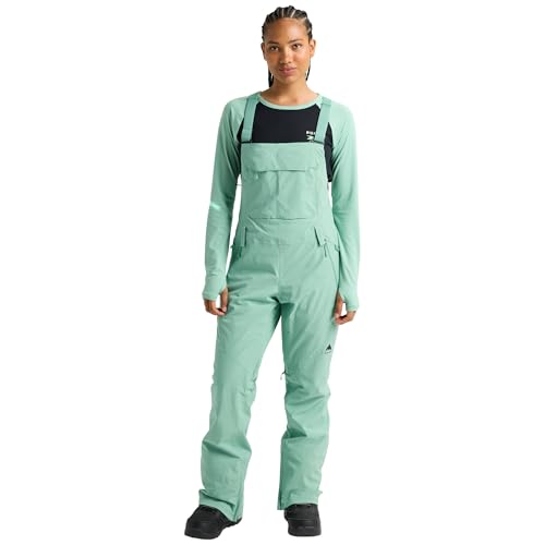 Burton Women’s Reserve 2-Layer Stretch Bib Pants – Waterproof Winter Bib Pants for Snowboarding – Sage, Small