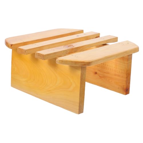 TOGEVAL Sgabello in Legno Naturale per Pediluvio e Vasca Poggiapiedi da Bagno e Spa Sedia Multifunzionale dal Design Minimalista Supporto Ergonomico per Piedi per Sauna e Relax