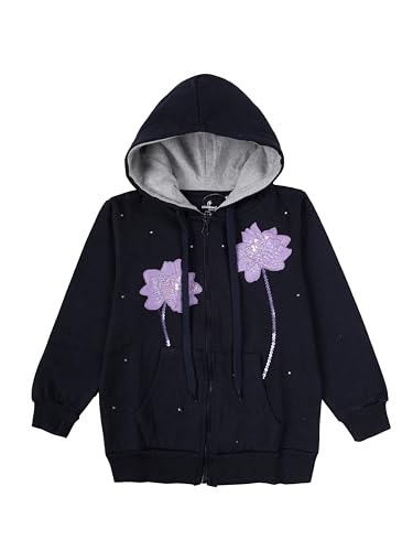 Image of KiddoPanti Boys Solid Cotton Full Sleeve Zip-Up Front Open Hooded Sweatshirt