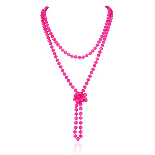 Collier lariat perles nouées main 152cm pour éviter les nœuds et varier les styles