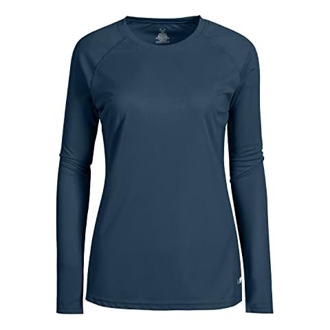 Corna Womens Running T Shirt Crew Neck Long Sleeve Moisture Wicking Running Athletic T Shirt for Women Navy-M Cover