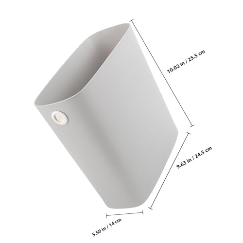 Caneca de basura plástica minimalista para espacios estrechos gris claro miniatura 2