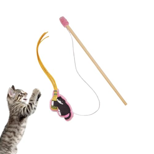 Varilla de gato con borla interactiva para el entretenimiento de gatitos en casa 2