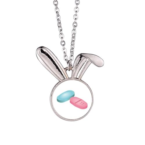 Collier pendentif comprimé pour produits de santé en acier inoxydable chic
