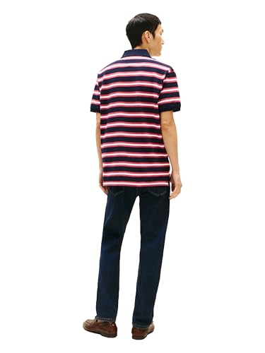 Image of Tommy Hilfiger Men's Short Sleeve Polo Shirts in Classic Fit with Stretch and Organic Pique Cotton