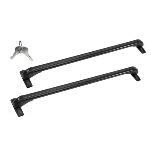 Barres de toit transversales 105 cm sans rails avec système verrouillable antivol
