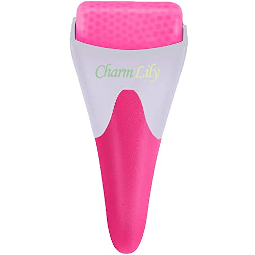 Ice Roller for Face & Eye by Charmlily, Puffiness, Migraine, Pain Relief - Cold Facial Massager Treatment to Reduce Puffy Face & Tighten Pores, Under Eye Wrinkles (Pink)