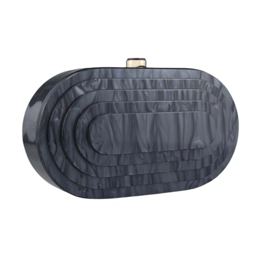 Image of Acrylic Evening Clutch Bag for Women Shell Shape Shoulder Crossbody Bag Glitter Marble Purse Handbag