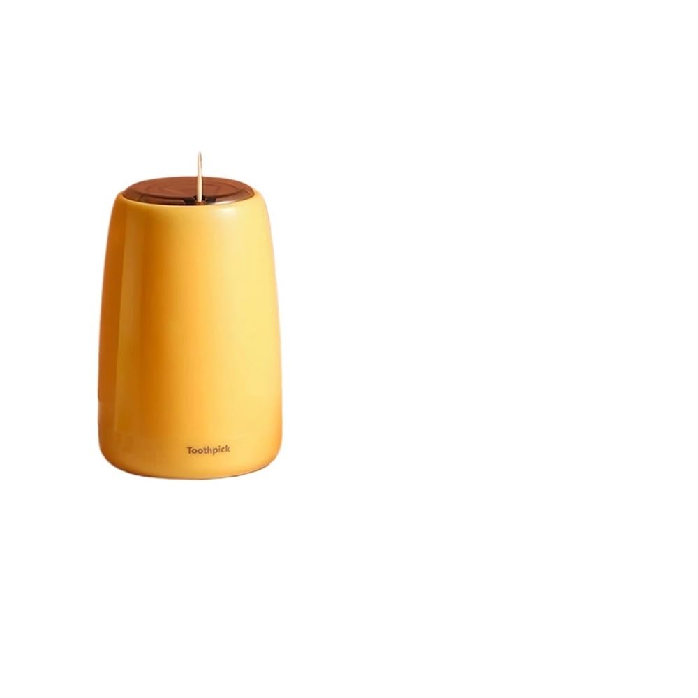 TIANSHENGQI Creative Automatic Toothpick Holder Container Household Table Box Plastic Push-Type Round Storage Dispenser(White)