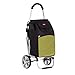 Chariot de Courses portatif Multifonctionnel de Chariots à Main, épicerie se Pliante avec Le Sac à provisions Principal de Voyage de Tabouret, Portant Le Poids 75Kg (Vert)