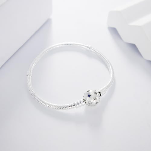 KEQ 925 Sterling Silver Charm Bracelet for Pandora Charms Snake Chain Bracelet Fit Any Charm Gift for Women2