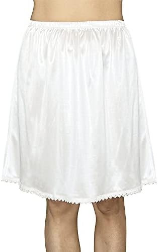 BrinKina Women’s Half Slips for Under Dresses Anti-static Elastic Waist Lace Plus Size Long Underskirt