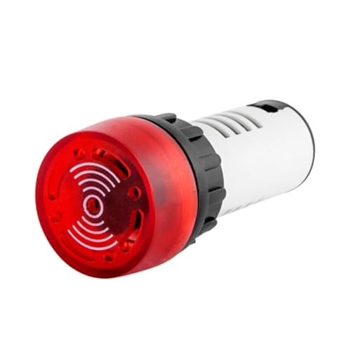 Buzzer 22 mm bip continu et lumière 24V rouge pour alerte de panneau