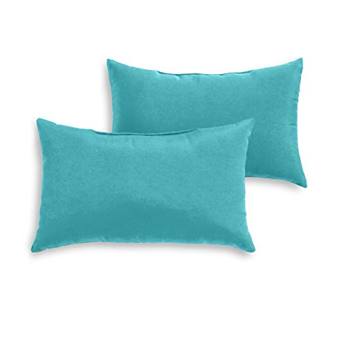 South Pine Porch Outdoor 19x12-inch Rectangle Accent Pillow (Set of 2), Teal