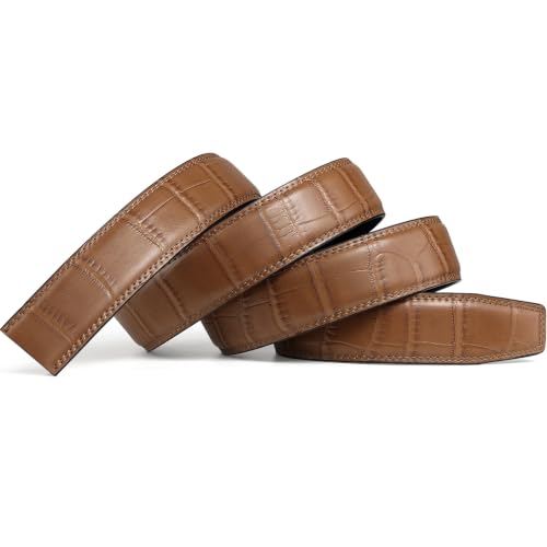 Image of Founders & C Mens Leather Ratchet Belt Strap Only 1 3 /8 inch Without Buckle,Replacement Strap Suitable for 40MM Slide Buckle