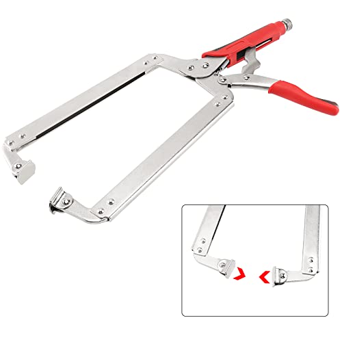 Pingeui 2 Pcs 18 Inch C Clamp Locking Pliers, Heavy Duty C Clamps With Swivel Pads And Rubber Handle Sleeve, Adjustable Welding Woodworking Tools, 7 Inch Max Jaw Opening #TOP4