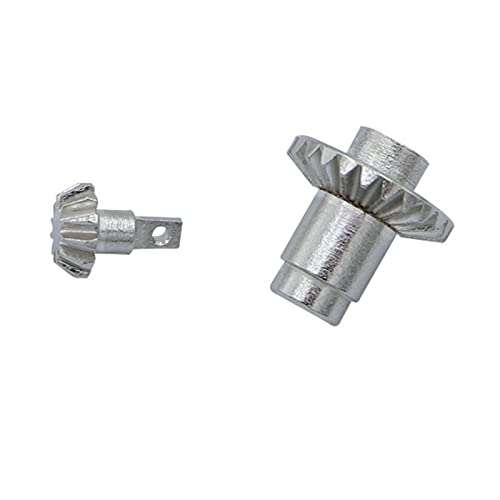 24T 12T Gears Set Front & Rear Axle Gears Drive Shaft Gears for 1:24 RC Crawler Car Replaces, 4pcs Argent (Color : 2pcs Argent)