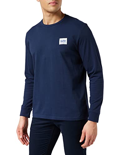 Lee Branded Tee T-Shirt, Blu Navy Chiaro, S Uomo