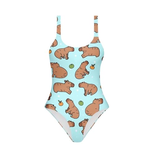 Image of One Piece Bathing Suit for Girl Kids Cute Beach Sport Swimwear U Back Scoop Neck Summer Swimming Pool Beachwear