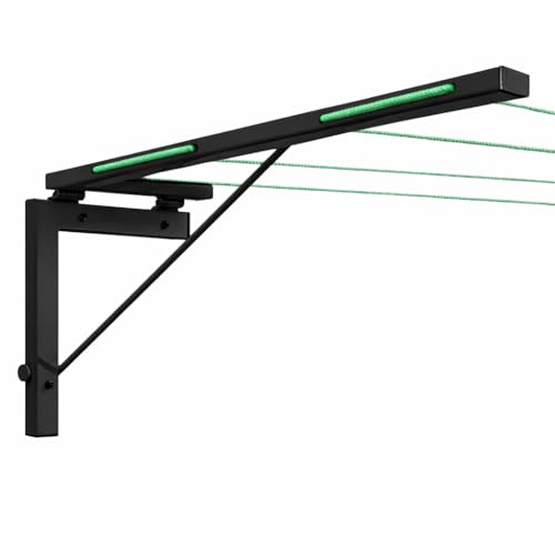 Image of Foldable Wall Mount Cloth Drying Stand | Heavy Load Capacity: Up to150 Kg | Dress Drying Hanger and Nylon Rope Metal Pipe | (Black)