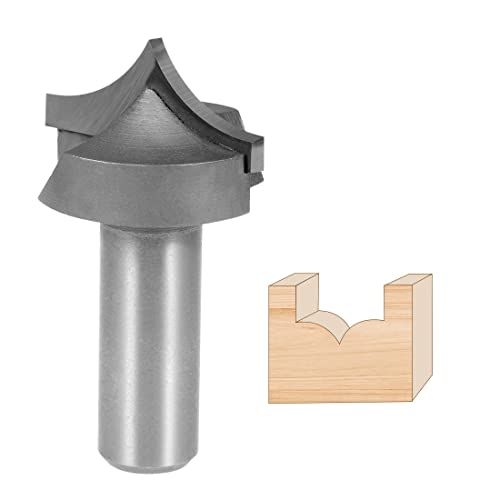 Uxcell Router Bit 1/2 Shank 1-1/4 Inch Dia Tapered End Mill, Carbide For Woodworking Engraving Machine Edge Trimmer 31.2Mm Cutting Dia #TOP2