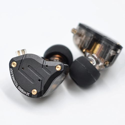 Image of KZ ZS10 Pro in-Ear Monitor Earphone with Mic, Hybrid Driver Setup IEM (4 Balanced Armature+1 Dynamic Driver) 2Pin 0.75mm Connector, Detachable Cable 3.5mm Gold Plated Plug for Singers, Musician (Mic)
