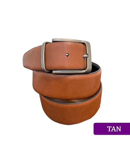 Executive Leather Belt, Reversible Black and Tan, 35mm Width, Chrome Twist Buckle4