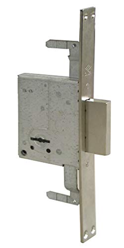 CISA 157225600, Serratura da Infilare a Doppia Mappa a Due Mandate con Predisposizione per Chiusure Supplementari, Frontale in Acciaio Nichelato, Entrata 60, Ambidestra
