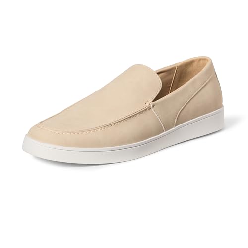 Amazon Essentials Men's Slip-on Loafer Sneakers, Sand Faux Suede, 9