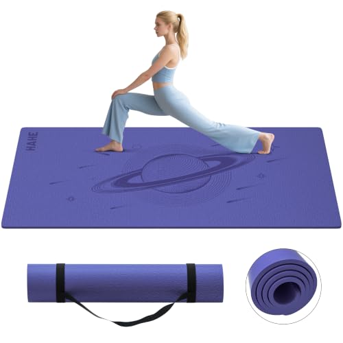 Image of HAHE Extra Wide Yoga Mat, 72 inchx40 inchx0.4 inchThick, Large Exercise Mats