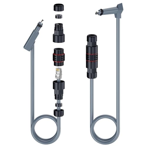 Ethernet Cable Adapter for Starlink Gen2 Actuated Dish – 1M IP68 Waterproof SPX to RJ45 Cable with Right-Angle Connector, Shielded CAT5E FTP Outdoor Extension Cord for Starlink Router