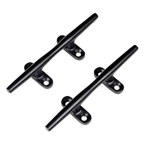 Image of MIZUGIWA Boat Cleat Marine 316 Stainless Steel Open Base Deck Cleat Black 2pcs