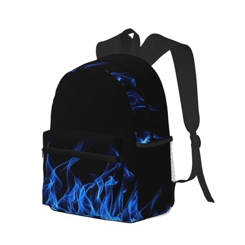 BREAUX Blue Flame Print Lightweight And Comfortable Duffel Bag, Casual Daypack, Multipurpose Backpack2