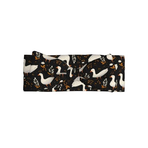 Cute Goose White Print Baby Girl Bows Headbands Baby Girls Newborn Headbands Infant Toddlers 0-6 Months