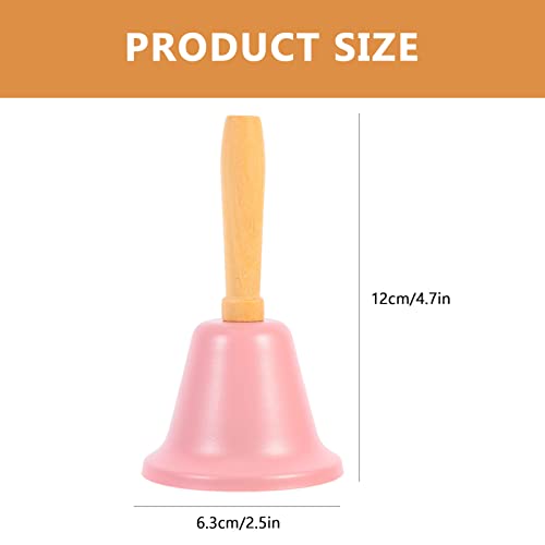 Metal Hand Bell Christmas Jingle Bell Hand Held Loud Call Service Dinner Desk with Wooden Handle for Christmas Wedding School Alarm Jingles - Image 2