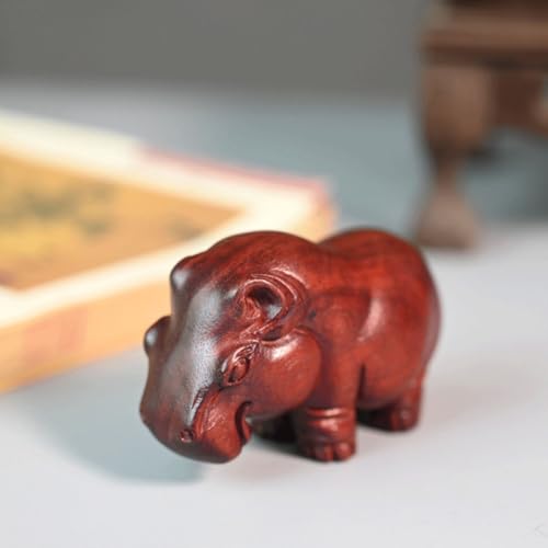 Sculpture artisanale compacte hippopotame, le cadeau en bois idéal - 8