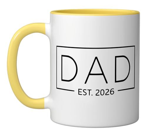 Taza de cerámica 11 oz color amarillo/blanco miniatura 1