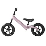 アンジュスマイル キッズバイク ( 12インチ / 対象身長 80〜120cm / ライトパープル ) キックバイク トレーニングバイク ノーパンクタイヤ ( ノーペダル / スタンド付き ) 組立て式 ランニングバイク