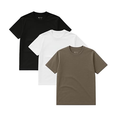 AM STUDIO 3-Pack Cotton T-Shirts – Soft, Everyday Basics - Men’s 3-Pack Cotton Tees – Regular Fit & Soft Touch - Premium Weight T-Shirts - Made with 100% Cotton