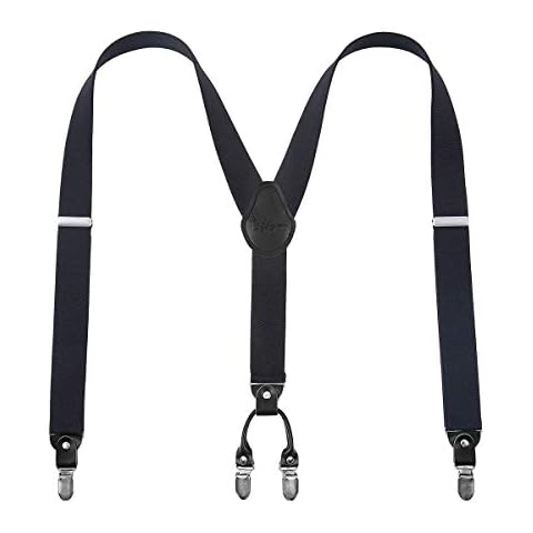 Mens Braces Lafayon Y-back suspenders for Men 35mm Color with 4 Strong Clips Heavy Duty Braces Cover