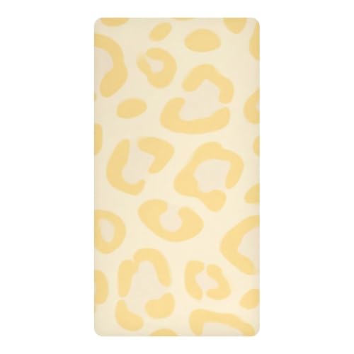 Parure de lit imperméable pour berceau jaune léopard 132x71 cm